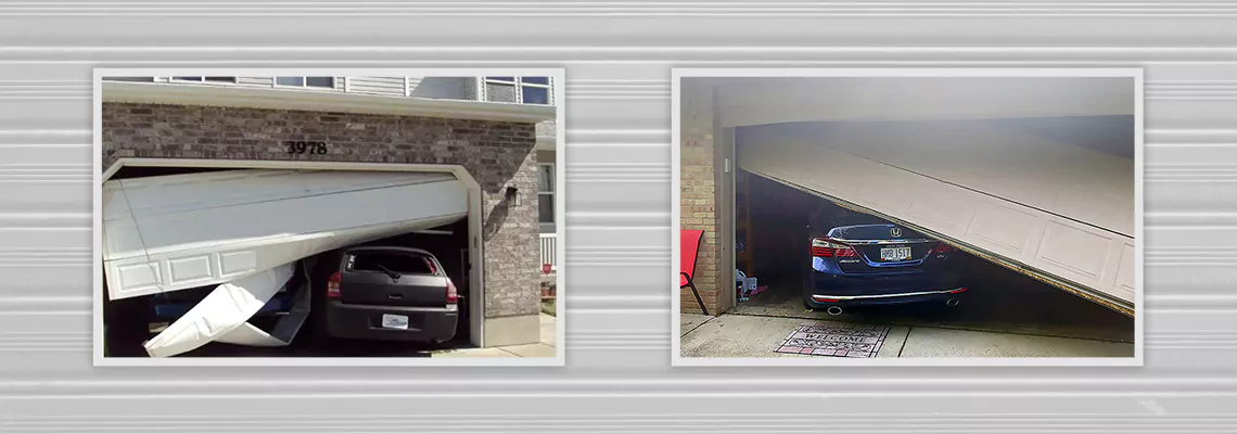 Repair Commercial Garage Door Got Hit By A Car in Woodridge, Illinois